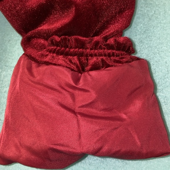 LEOLA COUTURE velvet puffer burgundy full zip fully lined cropped coat size M - Picture 7 of 14